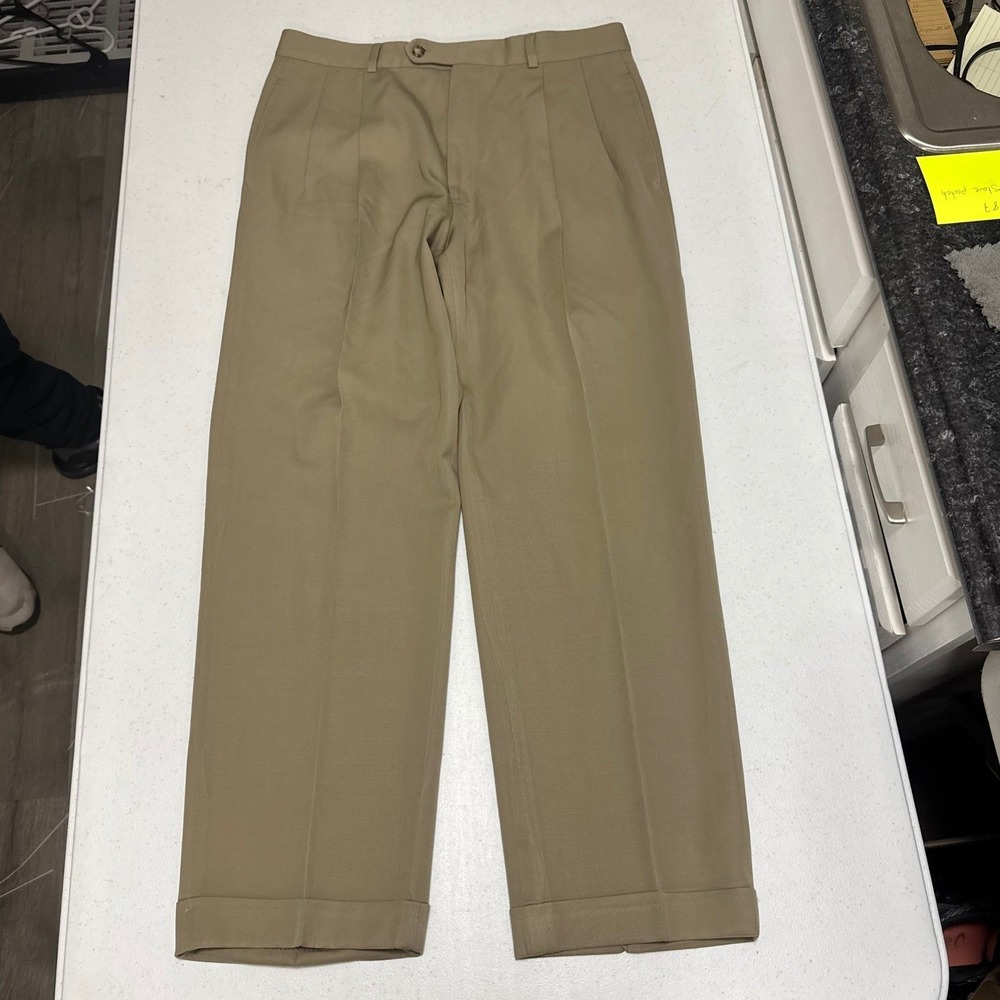 Brooks Brothers Khaki Flat‎ Front Classic Fit Dress Pants Men's